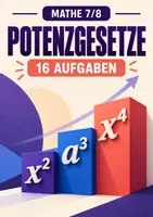 Vorschau - Arbeitsblätter - Potenzgesetze sicher anwenden – 16 Aufgaben - Deckblatt