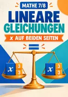 Vorschau - Arbeitsblätter - Lineare Gleichungen: x auf beiden Seiten | Kl. 7/8 - Deckblatt