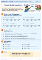 Vorschau - Unterrichtsreihen - Ganze Zahlen addieren & subtrahieren – Rechenregeln, Zahlengerade & Sachaufgaben | Mathe Klasse 5 - Deckblatt