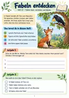 Vorschau - Stundenentwürfe - Fabeln Klasse 5 – Merkmale erkennen, Lehre verstehen & eigene Fabel planen | Arbeitsheft + Lösungen - Deckblatt