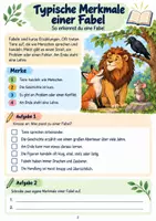 Vorschau - Stundenentwürfe - Fabeln Klasse 5 – Merkmale erkennen, Lehre verstehen & eigene Fabel planen | Arbeitsheft + Lösungen - Seite 1