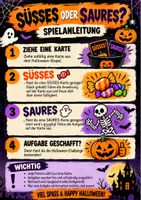 Vorschau - Arbeitsblätter - 🎃 Süßes oder Saures? – Das Halloween-Kartenspiel | Aufgaben, Challenges & Süßigkeiten - Klassenleiterstunde - SMV - Aktion - Seite 1