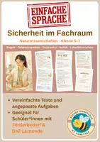 Vorschau - Unterrichtsreihen - Sicherheit im Fachraum: Der Laborführerschein – Arbeitsheft in einfacher Sprache | Förderschule, Inklusion & DaZ | Klasse 5–7 - Deckblatt