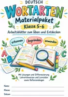 Vorschau - Arbeitsblätter - Wortarten Klasse 5–6 – Materialpaket mit Arbeitsblättern, Test und Lösungen - Seite 1