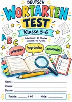 Vorschau - Test - Wortarten: Test/Klassenarbeit Klasse 5-6 mit Lösungen - Deckblatt