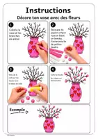 Aperçu - Matériel pour travaux manuels / dessin - Fleurs en papier crépon pour la fête des mères et des pères - Page 1
