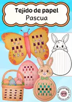 Vista previa - Manualidades / Dibujos para colorear - Plantillas de tejido de papel para Pascua y primavera - Portada