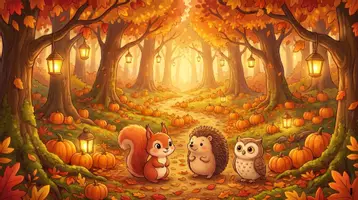 Aperçu - Cartes / Images - Kamishibaï | Les animaux préparent la fête | Halloween dans la forêt - Page 1
