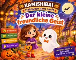 Vorschau - Bildkarten - Kamishibai | Der kleine freundliche Geist | Halloween ganz sanft - Deckblatt