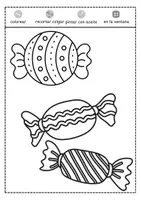 Vista previa - Manualidades / Dibujos para colorear - Ventana de carnaval: caramelos de colores - página 1