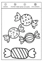Vista previa - Manualidades / Dibujos para colorear - Ventana de carnaval: caramelos de colores - página 2