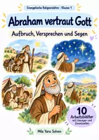 Vorschau - Arbeitsblätter - Abraham vertraut Gott | Religion Klasse 1 Arbeitsblätter | Evangelische Religionslehre | 10 Arbeitsblätter als PDF - Deckblatt