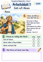 Vorschau - Arbeitsblätter - Abraham vertraut Gott | Religion Klasse 1 Arbeitsblätter | Evangelische Religionslehre | 10 Arbeitsblätter als PDF - Seite 1