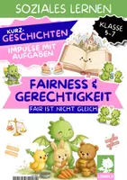 Vorschau - Arbeitsblätter - Fairness & Gerechtigkeit Klasse 5-7: Kurzgeschichten mit Aufgaben | Soziales Lernen – Gleichbehandlung, Nachteilsausgleich, Zivilcourage - Deckblatt