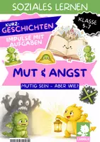 Vorschau - Arbeitsblätter - Mut & Angst Klasse 5-7: Kurzgeschichten mit Aufgaben | Soziales Lernen – Ängste überwinden, Zivilcourage zeigen, Meinung vertreten - Deckblatt