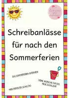 Vorschau - Arbeitsblätter - Schreibanlässe für die Zeit nach den Sommerferien - Deckblatt
