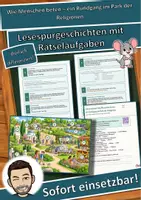 Vorschau - Mal- und Bastelvorlagen - Wie Menschen beten – ein Rundgang im Park der Religionen – Lesespurgeschichte mit Rätselaufgaben (Klasse 6) - Deckblatt