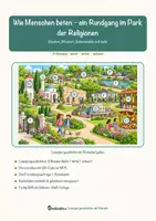 Vorschau - Mal- und Bastelvorlagen - Wie Menschen beten – ein Rundgang im Park der Religionen – Lesespurgeschichte mit Rätselaufgaben (Klasse 6) - Seite 1