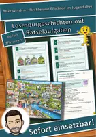 Vorschau - Arbeitsblätter - Älter werden – Rechte und Pflichten im Jugendalter – Lesespurgeschichte mit Rätselaufgaben (Klasse 8) - Deckblatt