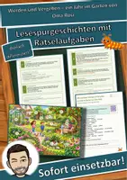 Vorschau - Arbeitsblätter - Werden und Vergehen – ein Jahr im Garten von Oma Rosi – Lesespurgeschichte mit Rätselaufgaben (Klasse 3) - Deckblatt