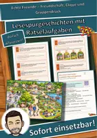 Vorschau - Arbeitsblätter - Echte Freunde – Freundschaft, Clique und Gruppendruck – Lesespurgeschichte mit Rätselaufgaben (Klasse 6) - Deckblatt