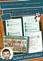 Vorschau - Arbeitsblätter - Kinderrechte weltweit – jedes Kind zählt – Lesespurgeschichte mit Rätselaufgaben (Klasse 3) - Deckblatt