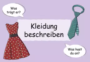 Vorschau - Präsentationen/Tafelbilder - Animierte Erklärpräsentation "Einführung Kleidung beschreiben mit dem Akkusativ" DaZ / DaF / Deutsch - Seite 1