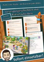 Vorschau - Arbeitsblätter - Punkt, Linie, Fläche – die Bausteine jedes Bildes – Lesespurgeschichte mit Rätselaufgaben (Klasse 1) - Deckblatt