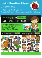 Vorschau - selbst erstellte Cliparts/Grafiken - Cliparts Haustiere Kinder - Deckblatt