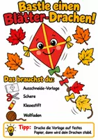 Vorschau - Arbeitsblätter - Materialpaket Kunst Klasse 1–4 Herbstbasteln mit Waldtieren, Kürbis und Drachen - Seite 1