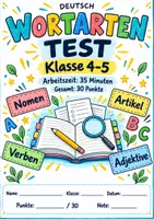 Vorschau - Test - Wortarten - Test/ Klassenarbeit Klasse 4-5 mit Lösungen - Deckblatt