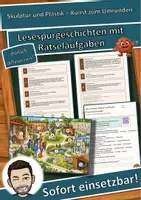 Vorschau - Stationenlernen - Skulptur und Plastik – Kunst zum Umrunden – Lesespurgeschichte mit Rätselaufgaben (Klasse 6) - Deckblatt
