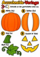 Vorschau - Arbeitsblätter - Kürbis basteln, Halloween, Herbstdeko - Kunst Grundschule Klasse 1-4 - Seite 1