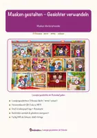 Vorschau - Mal- und Bastelvorlagen - Masken gestalten – Gesichter verwandeln – Lesespurgeschichte mit Rätselaufgaben (Klasse 5) - Seite 1