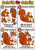 Vorschau - Arbeitsblätter - Eichhörnchen basteln, Waldtiere, Herbstdeko - Kunst Grundschule Klasse 1-4 - Seite 2