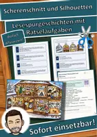 Vorschau - Mal- und Bastelvorlagen - Scherenschnitt und Silhouetten – Lesespurgeschichte mit Rätselaufgaben (Klasse 3) - Deckblatt