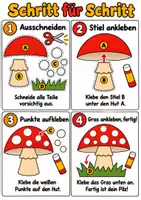 Vorschau - Arbeitsblätter - Fliegenpilz basteln, Herbstdeko, Waldmotiv - Kunst Grundschule Klasse 1-4 - Seite 2