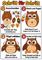Vorschau - Arbeitsblätter - Herbst-Eule basteln, Waldtiere, Herbstdeko - Kunst Grundschule Klasse 1-4 - Seite 2