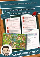 Vorschau - Arbeitsblätter - Muster entdecken – Streifen, Punkte, Flecken – Lesespurgeschichte mit Rätselaufgaben (Klasse 1) - Deckblatt