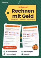 Vorschau - Arbeitsblätter - Halloween Rechnen mit Geld Klasse 2/3 - Deckblatt