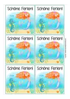Vorschau - Mal- und Bastelvorlagen - Feriengrüße Sommerferien Seepferdchenklasse - Seite 3