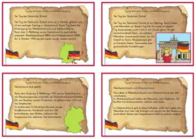 Vorschau - Arbeitsblätter - Tag der Deutschen Einheit und Wiedervereinigung - Fakten-Karten - Seite 1