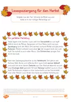 Vorschau - Arbeitsblätter - Lesespaziergang für den Herbst - Seite 1