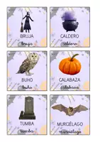 Vista previa - Juegos / Gamificación - Ruleta y bingo letra ligada (Halloween) - página 1