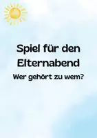 Vorschau - Text - Wer gehört zu wem - Spiel Elternabend - Deckblatt
