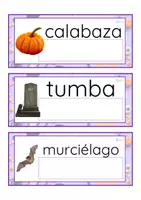 Vista previa - Tarjetas / Manipulativos - Lecto-escritura minúscula de imprenta (Halloween) - página 1