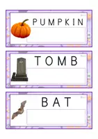 Vista previa - Tarjetas / Manipulativos - INGLÉS - Lecto-escritura MAYÚSCULA (Halloween) - página 1