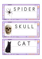 Vista previa - Tarjetas / Manipulativos - INGLÉS - Lecto-escritura MAYÚSCULA (Halloween) - página 2