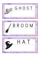 Vista previa - Tarjetas / Manipulativos - INGLÉS - Lecto-escritura MAYÚSCULA (Halloween) - página 3