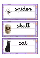 Vista previa - Tarjetas / Manipulativos - INGLÉS - Lecto-escritura minúscula ligada (Halloween) - página 2
